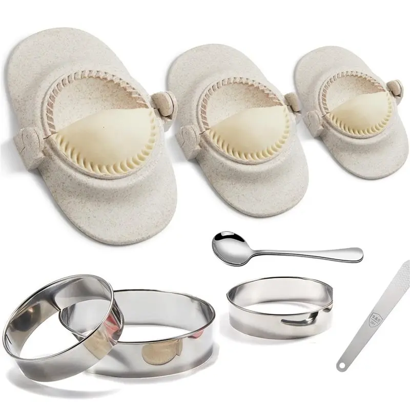 ABMH-15X Empanada Maker Press, 6 Inch Extra Large Dumpling Maker Set With Dough Cutter, Dumpling Mold Set For Pierogi