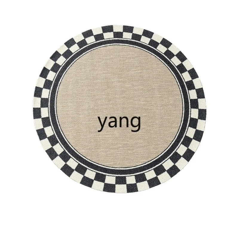 Yjq round Carpet Bedroom High-Grade Feeling Silent Wind Living Room Coffee Table Carpet Floor Mat Easy to Care