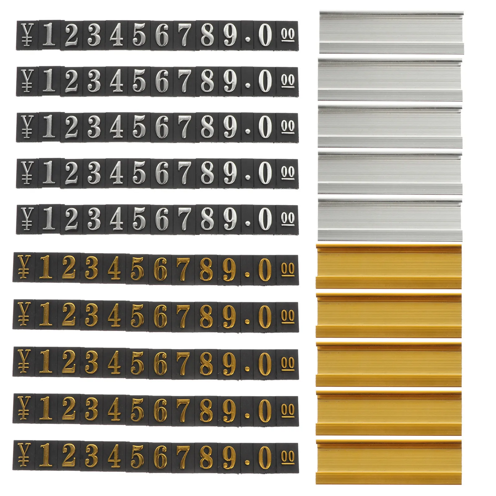 

10Pcs Adhesive Price Tags Aluminum Alloy Commodity Price Display Simple Generous Design Premium Material Easy Operate