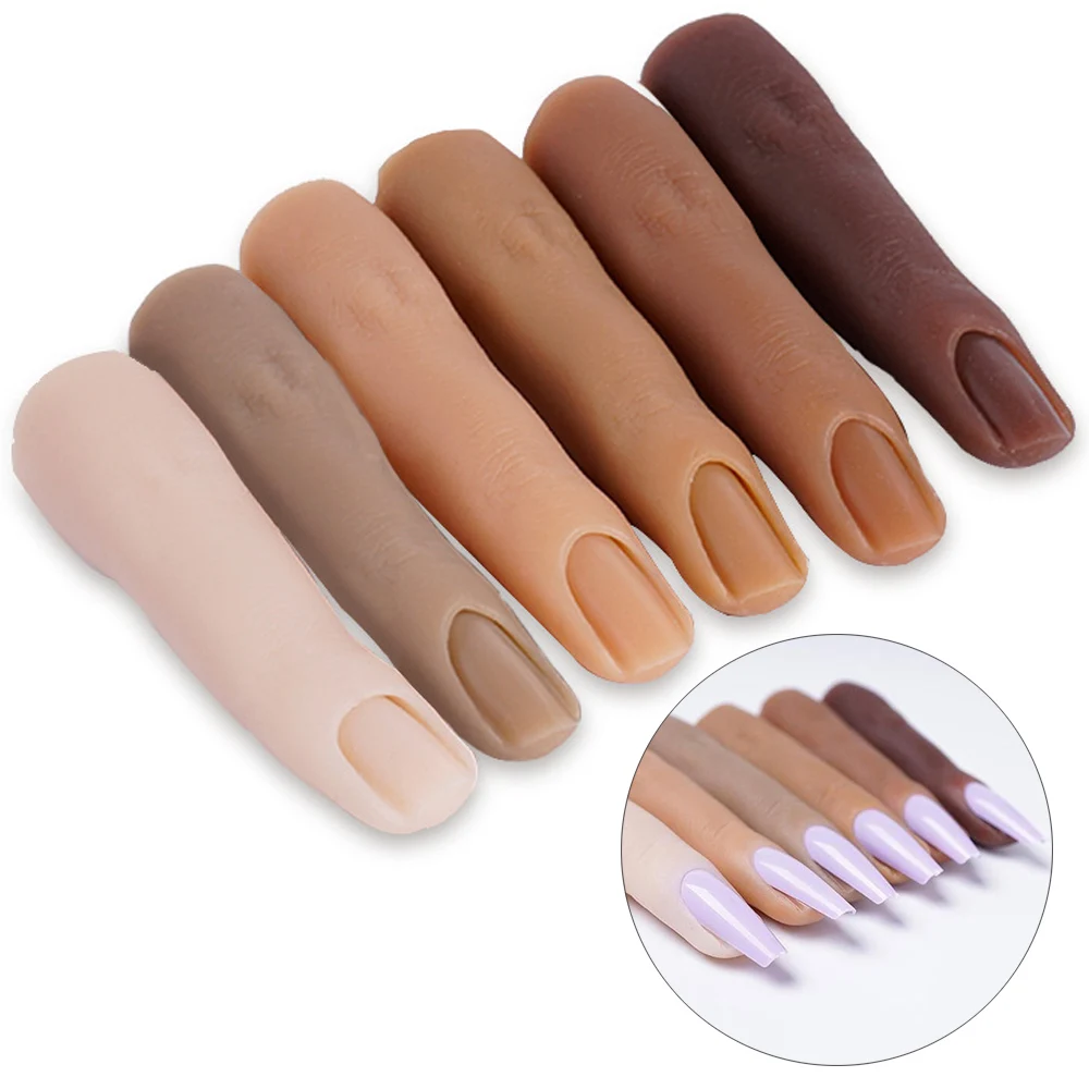 

Silicone Finger Practice Nails Training Manicure Model With Joints Bendable Fake Finger Practicing Gel Nail Art DIY Accesories