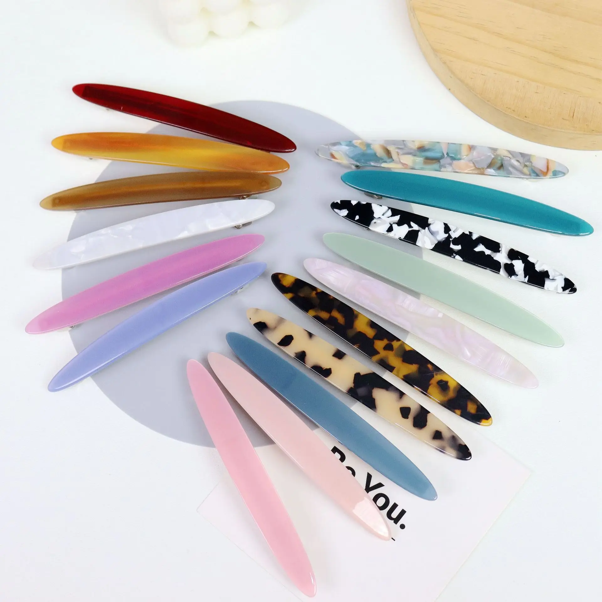 2023 Ins Retro 11.5CM Leaf Shape Hair Clips  Testudinarious Acetate Spring Clips Back Head Ponytail Hairpins  For Woman Girls