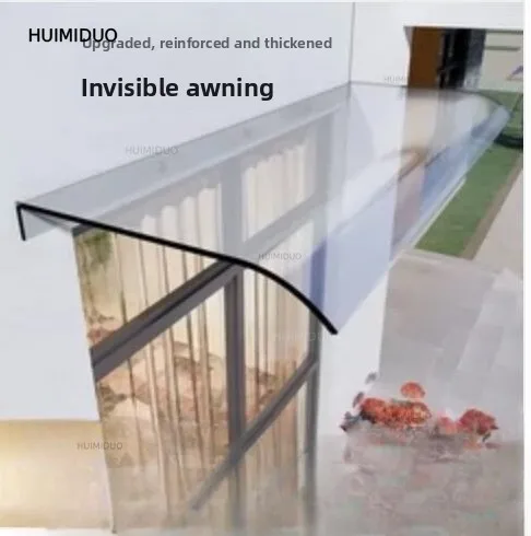 Brackless Invisible Awning Transparent Plexiglass Canopy Terrace Balcony Bay Window Awning Rain Awning