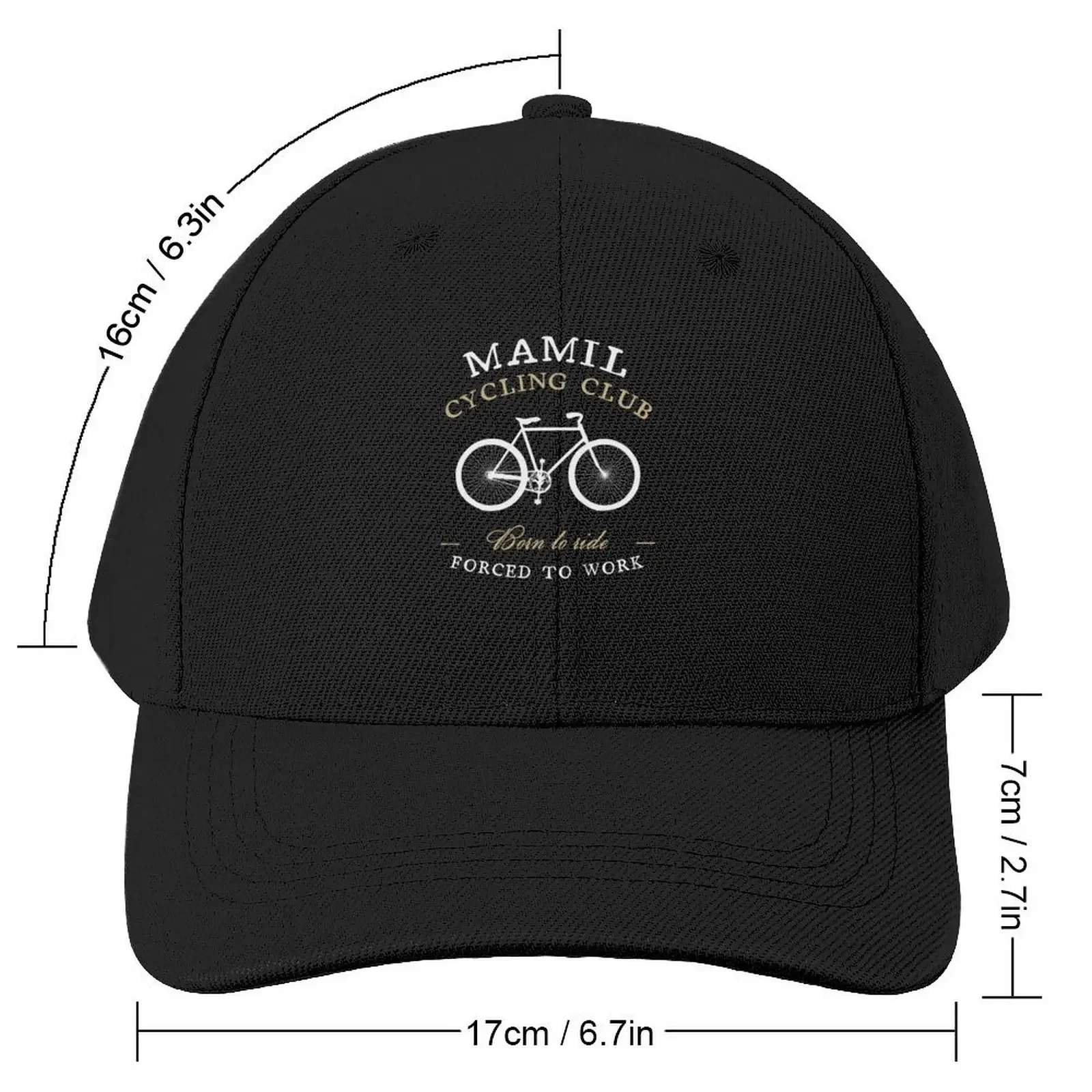 MAMIL Cycling Club (Middle Aged Men In Lycra) Baseball Cap Beach Outing black Streetwear Women's Golf Wear Men's