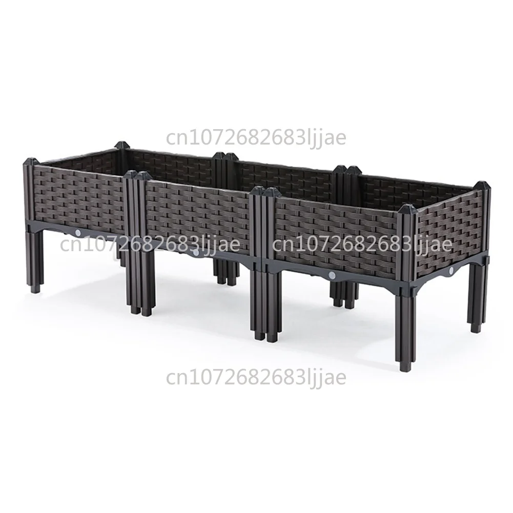 

Plastic Raised Garden Bed with Legs Raised Bed with Drainage Holes Propagation Box for Patio Flower Fruit Herb Vegetable Growing