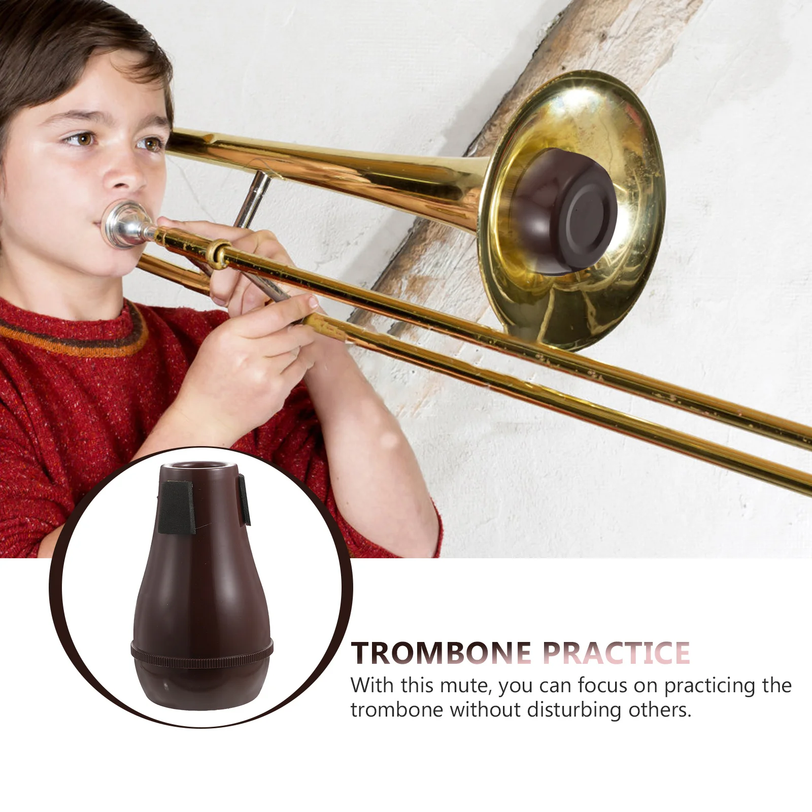 

1pc Trombone Mute Sound Dampener Silent Practice Accessory Noise Remove Tool for Trombone Instrument Lightweight Easy Install