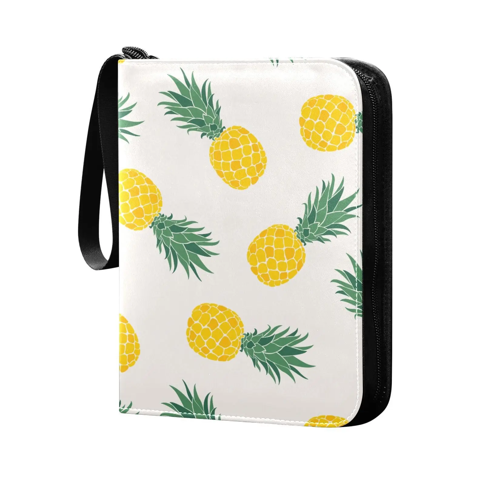 Pineapples Watermelon Fruit 4 Pocket Card Binder, 400 Double Sided Pocket Album Sport Game Cards, Unique Card Collection Storage