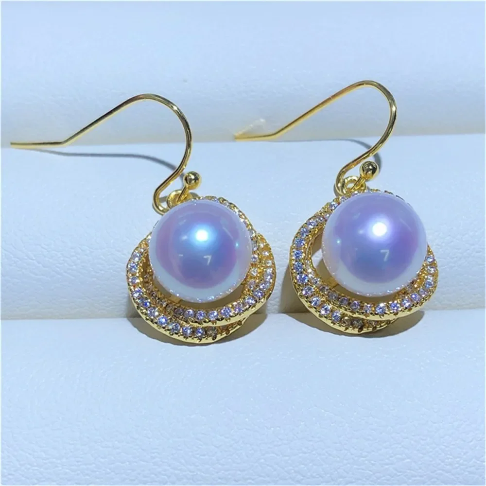 

18K Gold Color Earrings Hoops High Quality Jewelry Making Supplies Diy Findings Accessories No Pearl E054