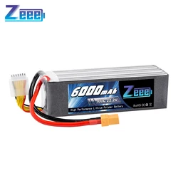 Zeee 6S Lipo Battery 22.2V 6000mAh 100C RC Battery XT90 Plug for Racing FPV Drone Helicopter Car Boat Truck RC Lipo Models Parts