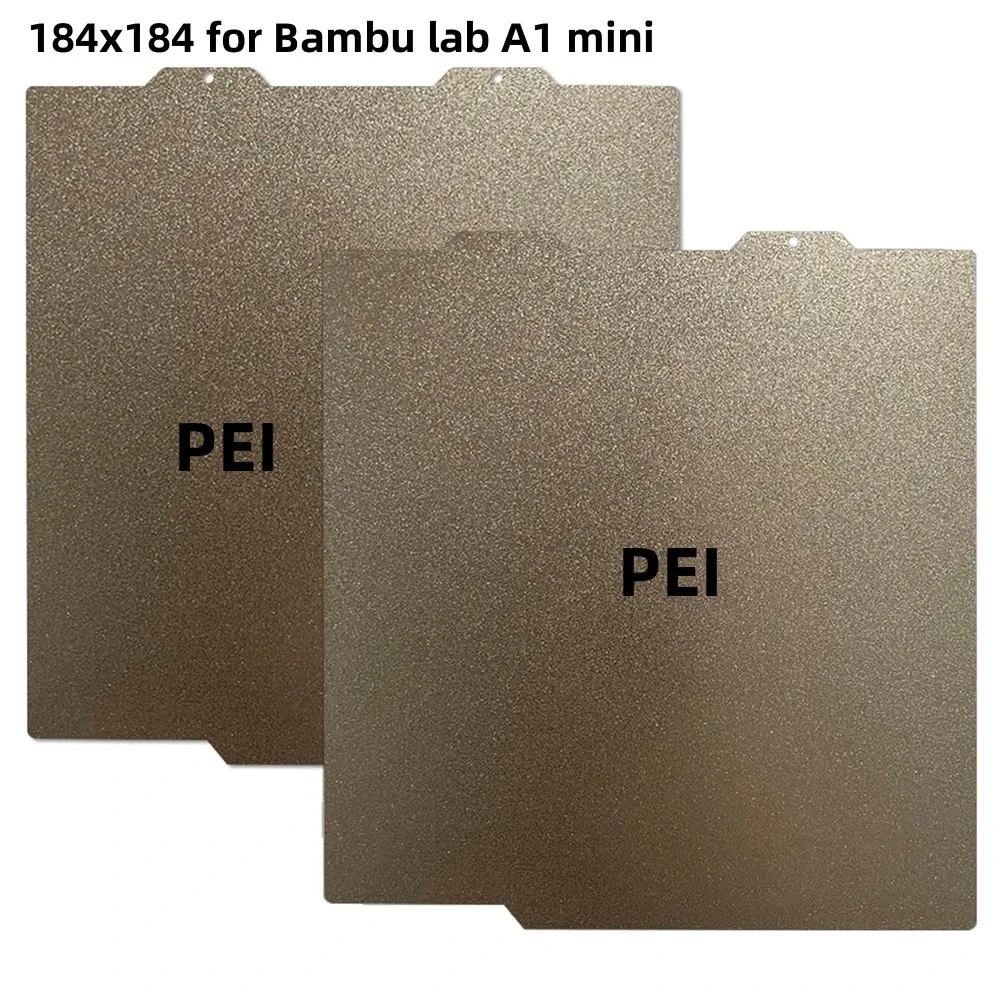 For A1 Mini Textured Pei Sheet 184x184mm Build Plate Double Sided Carbon Spring Steel Sheet 3D Printer Compatible with Bambulab