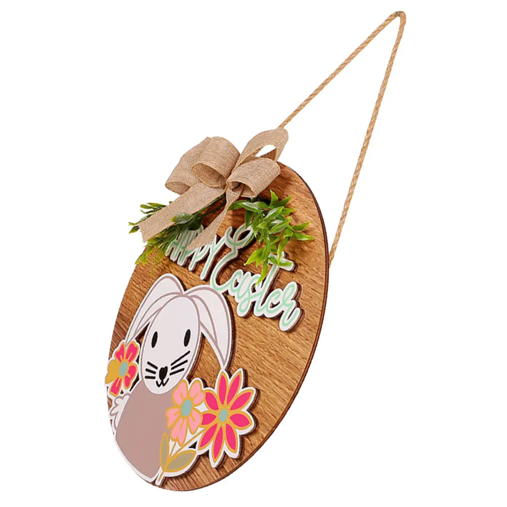 

Rabbit Decorative Pendant Easter Signs Bunny Hanging nament Wall Art Festival Decoration Easter Door Sign Wood Craft