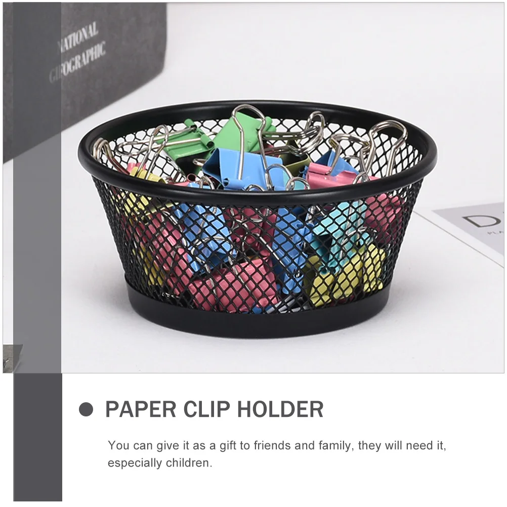 

6pcs Paper Clip Holder Desktop Mesh Organizer Stackable Sundries Container For Office Supplies Binder Clip Storage Box Iron
