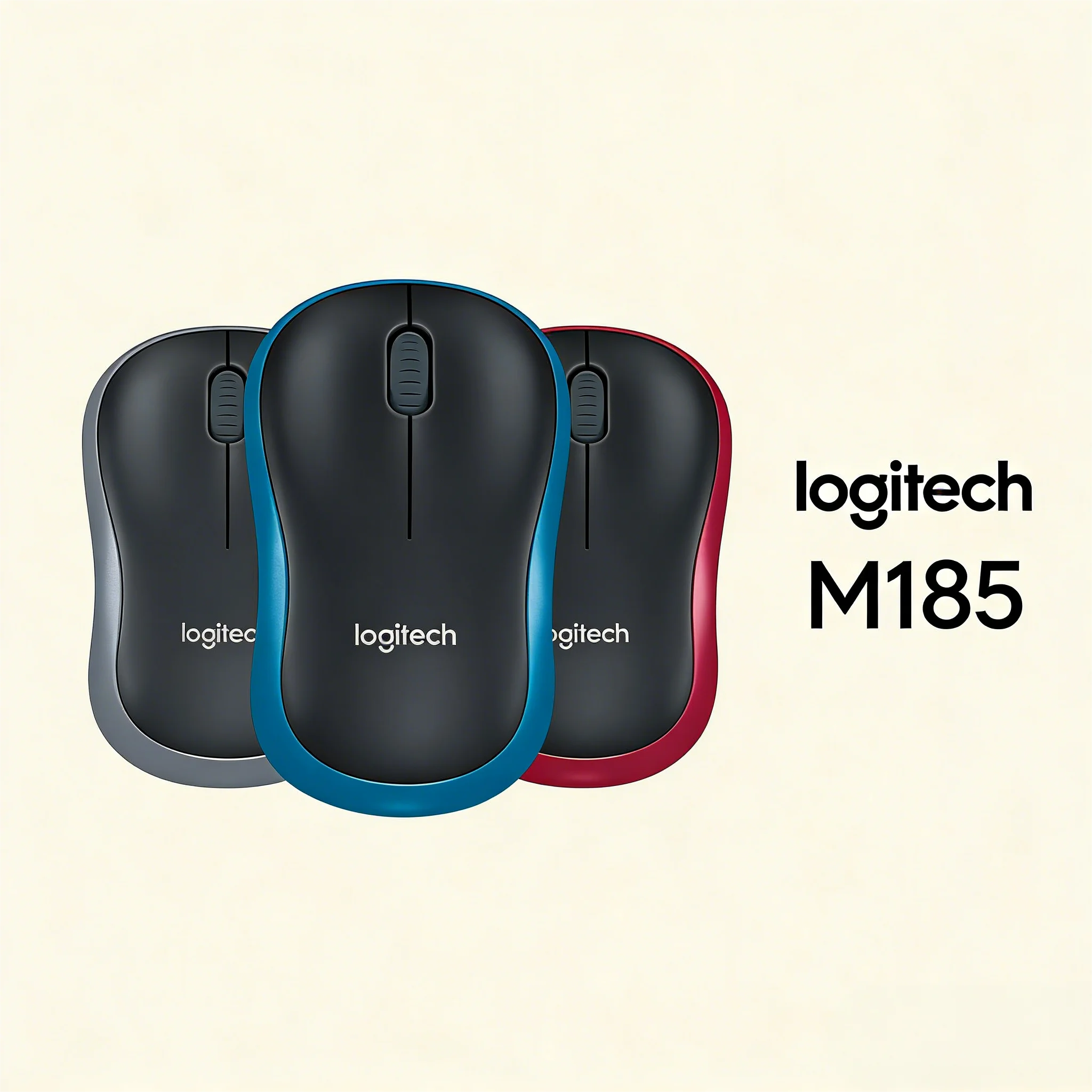 

M185 Wireless Mouse, Logitech All PC Fit, USB, Portable Durable for Desktop & Laptop