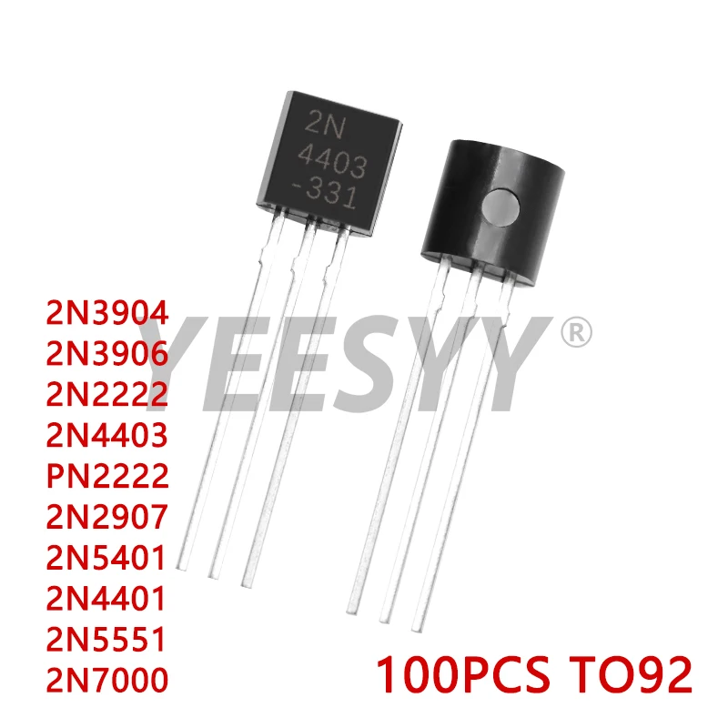 100PCS 2N3904 2N3906 2N4403 2N2907 2N4401 2N2222 PN2222 2N5401 2N5551 TO-92 TO92 Transistor New