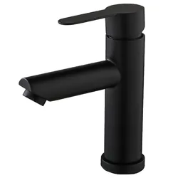 Basin Sink Bathroom Faucet Deck Mounted Hot Cold Water Basin Mixer Taps Matte Black Lavatory Sink Tap Crane With 2 Hoses