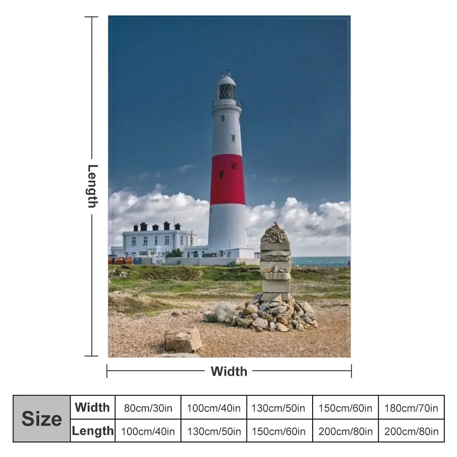 Portland Bill Lighthouse Throw Blanket blankets ands Stuffeds Moving Tourist Blankets