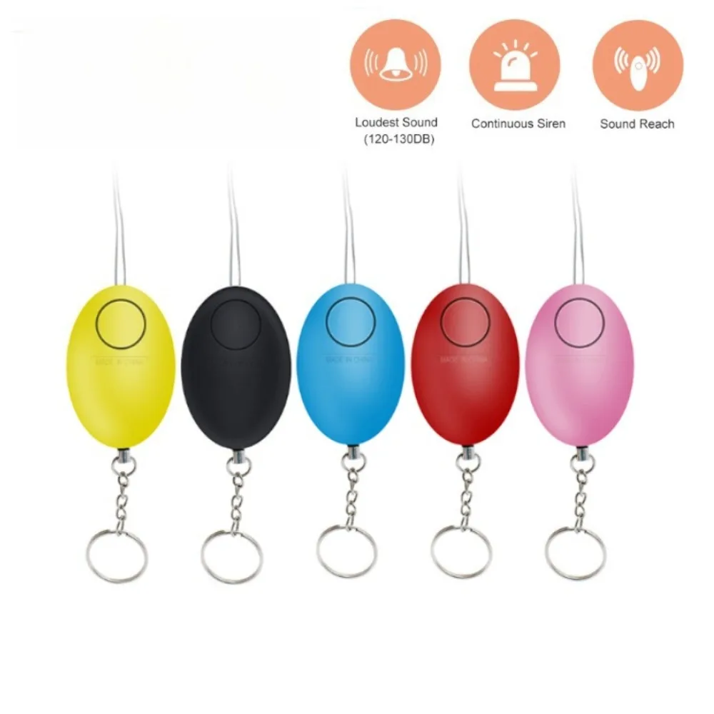 Oval Shaped Self Defense Alarm, Portable Personal Safety Anti-Lock Alarm with LED Light, Loud Emergency Alert Women Kids Elderly