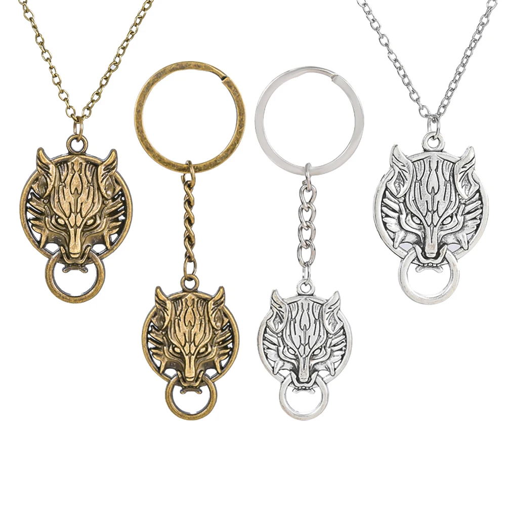 Final Fantasy VIII Keychain Sleeping Lion Heart Griever Squall Leonhart Lion Head Necklaces Pendants Fashion Game Jewelry Gifts