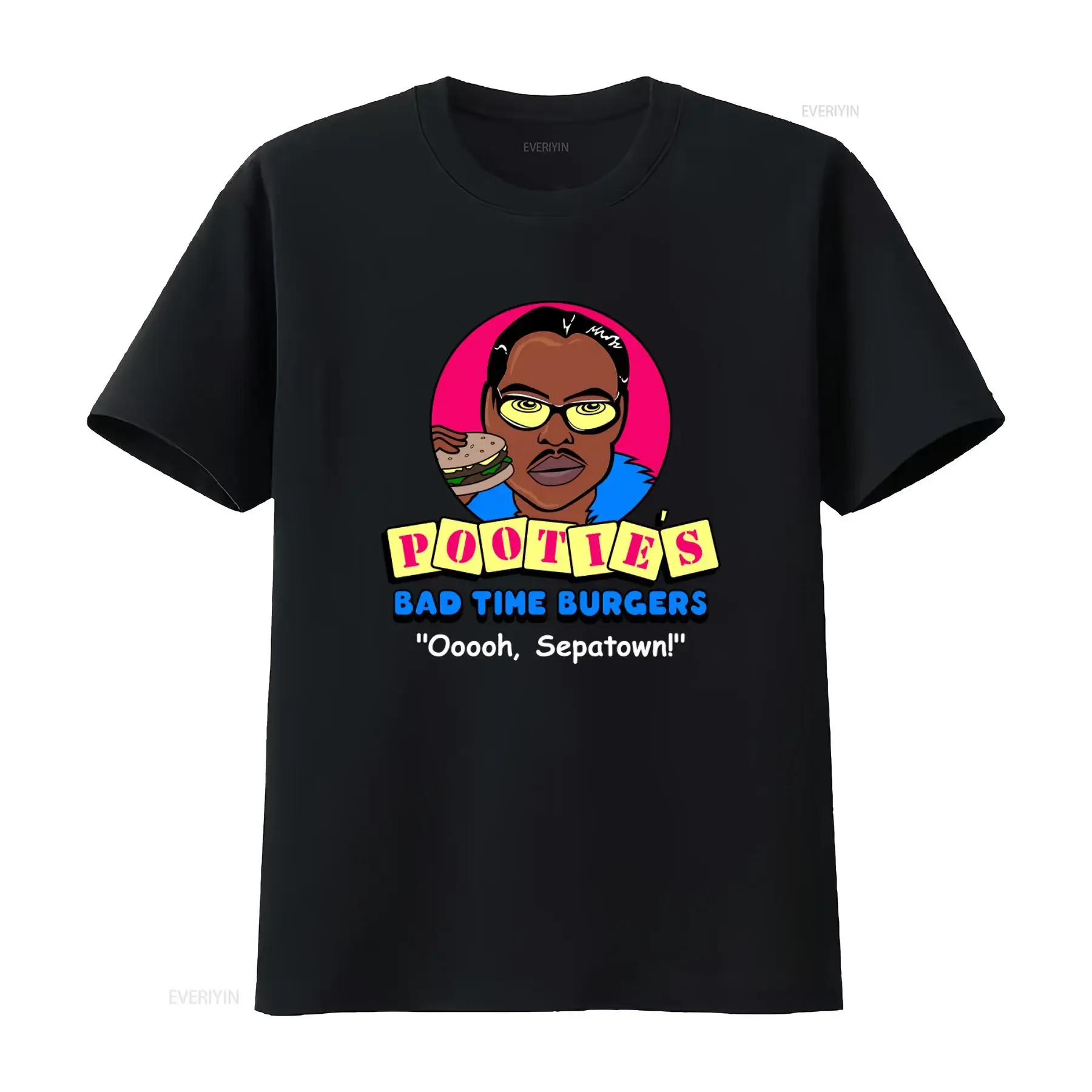 Pootie's Bad Time Burgers Cartoon T Shirt Pootie Tang for Funky Style Lovers vintage Washed Soft Casual Unisex Stylish