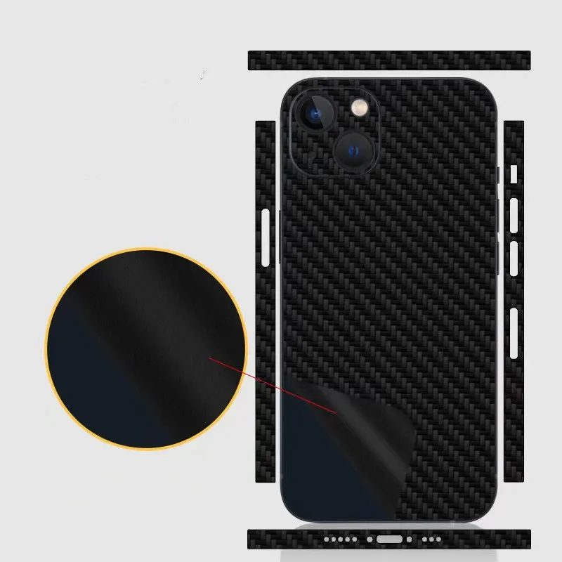 For Apple iPhone1514 12 13 Mini iPhone13 Pro Max Full body Back Cover Decal Skin 3D Carbon Fiber Rear Protective Sticker Film