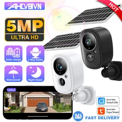 WiFi Solar Camera HD 5MP PIR Human Detection Night Vision Outdoor Security IP Camera With 5200mAh Rechargeable Battery Camera