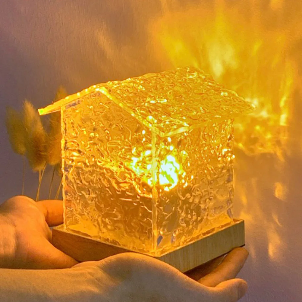 تموجات المياه ضوء الليل الحديثة أباجورة كريستال مكتب منضدية الاكريليك ديكور غرفة نوم الديكور