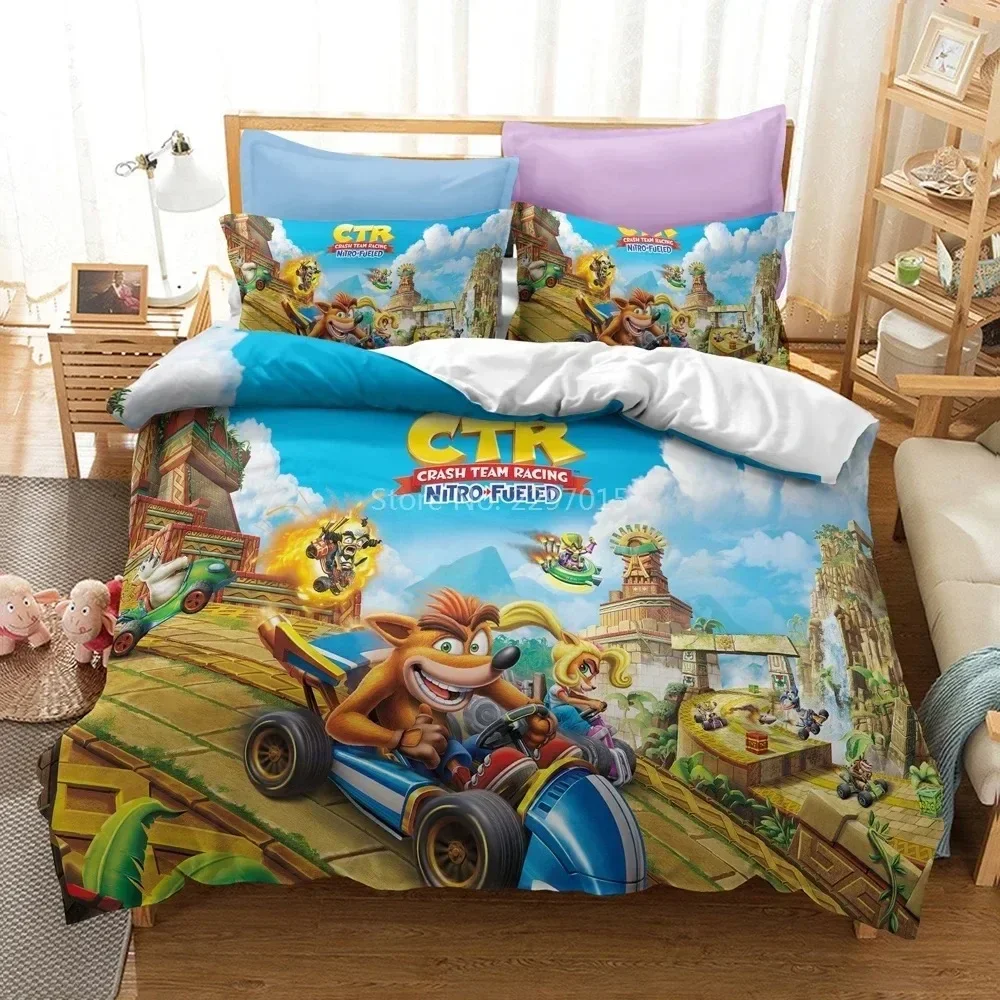 

3D Print Cartoon Crash Bandicoot Luxury Bedding Set Pillowcase Europe Twin Full Queen King Bedchothes Bedding Set