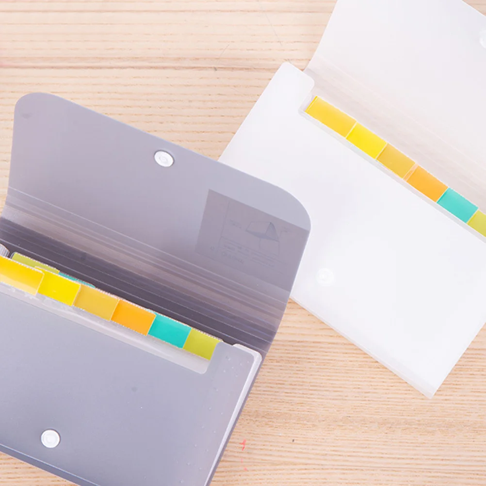 2Pcs Plastic File Folder A6 Accordion Multi-Layer Classified Portable Document Organizer for Office School Home Use Student