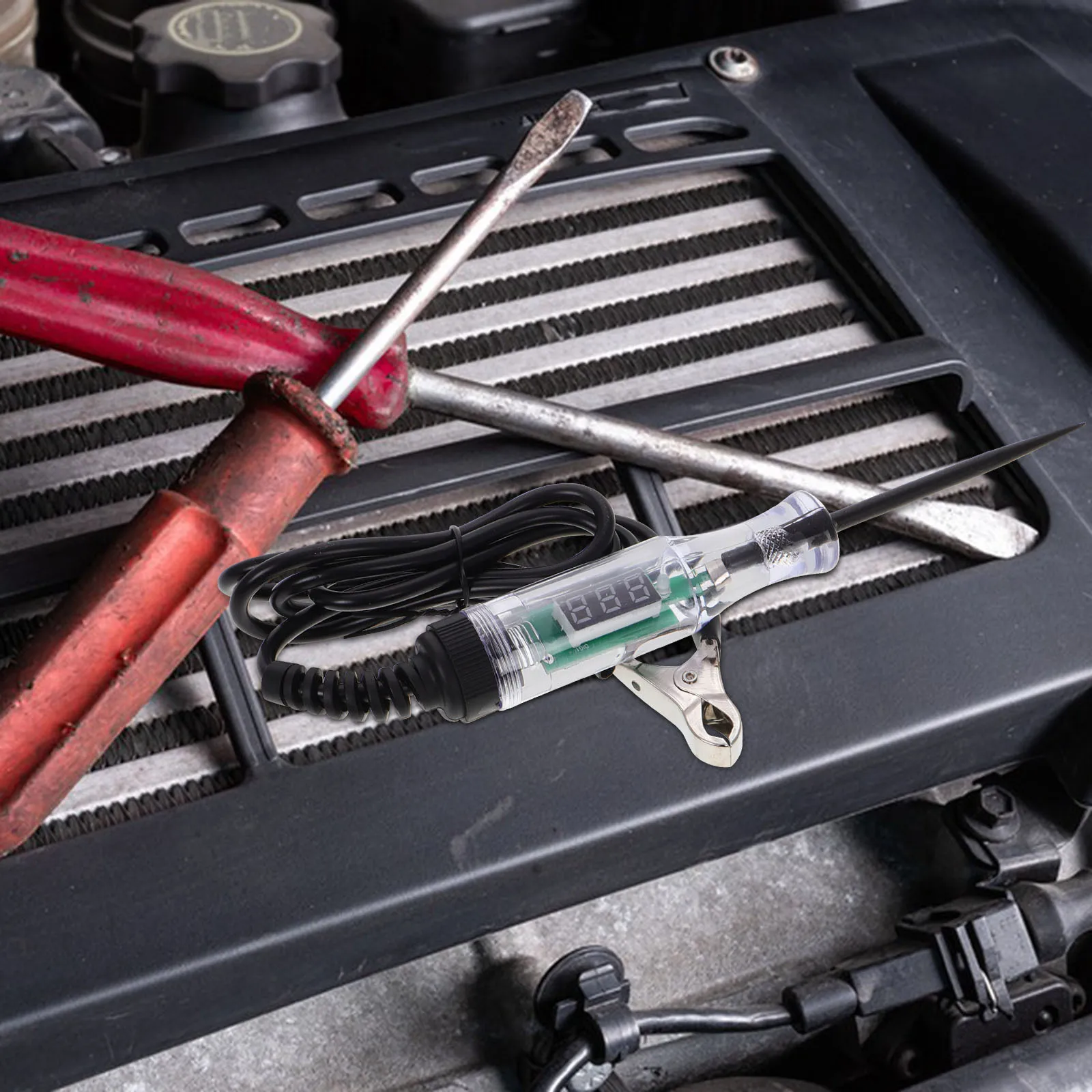 السيارات جهاز فحص الدائرة الكهربائية 6-24 فولت الرقمية LED الجهد اقلام الفحص المعادن التحقيق الكهربائية تستر سيارة شاحنة مقطورة استمرارية الطاقة #5