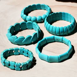 NEW Gypsy Tibet Retro Turquoise Elastic Bracelet For Women Men Bangles Bracelets Bohemian Punk Boho Femme Indian Turkish Jewelry