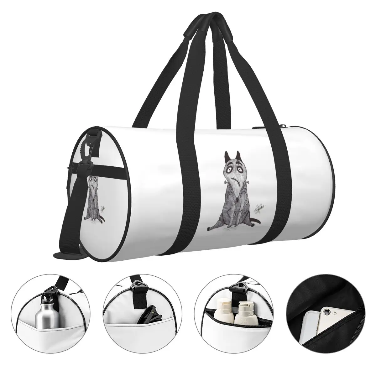 Sparky Dog Frankenweenie Large Duffle Gym Bag Waterproof Duffle Travel Bags Handbags Fitness bag