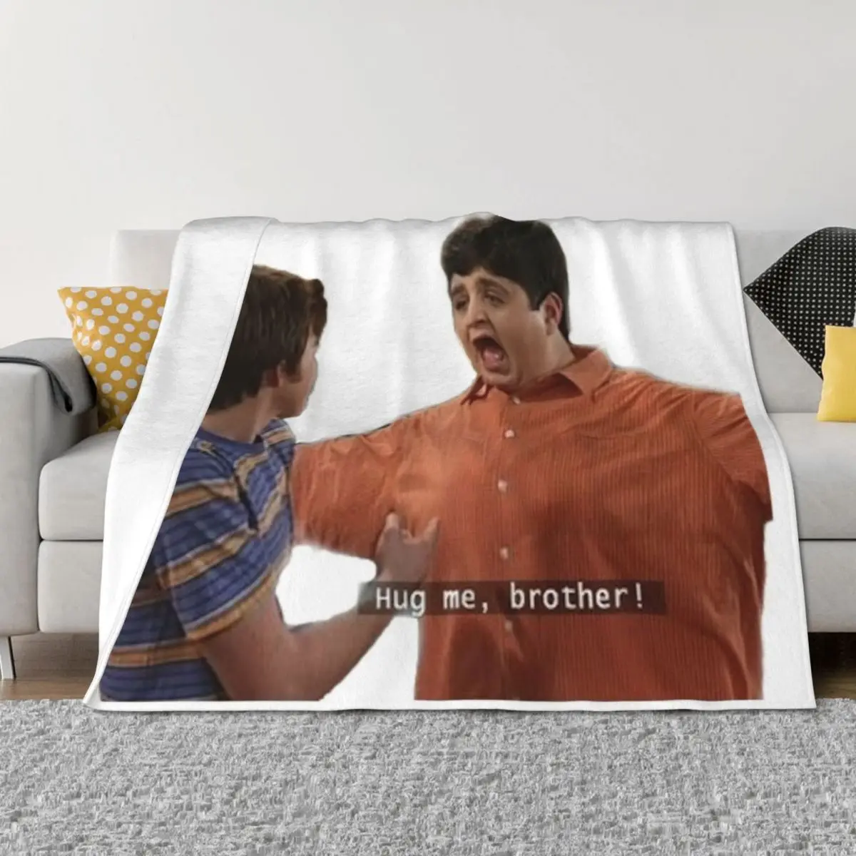 

HUG ME BROTHA sticker Throw Blanket Camping Blankets Sofas Of Decoration Travel Blankets