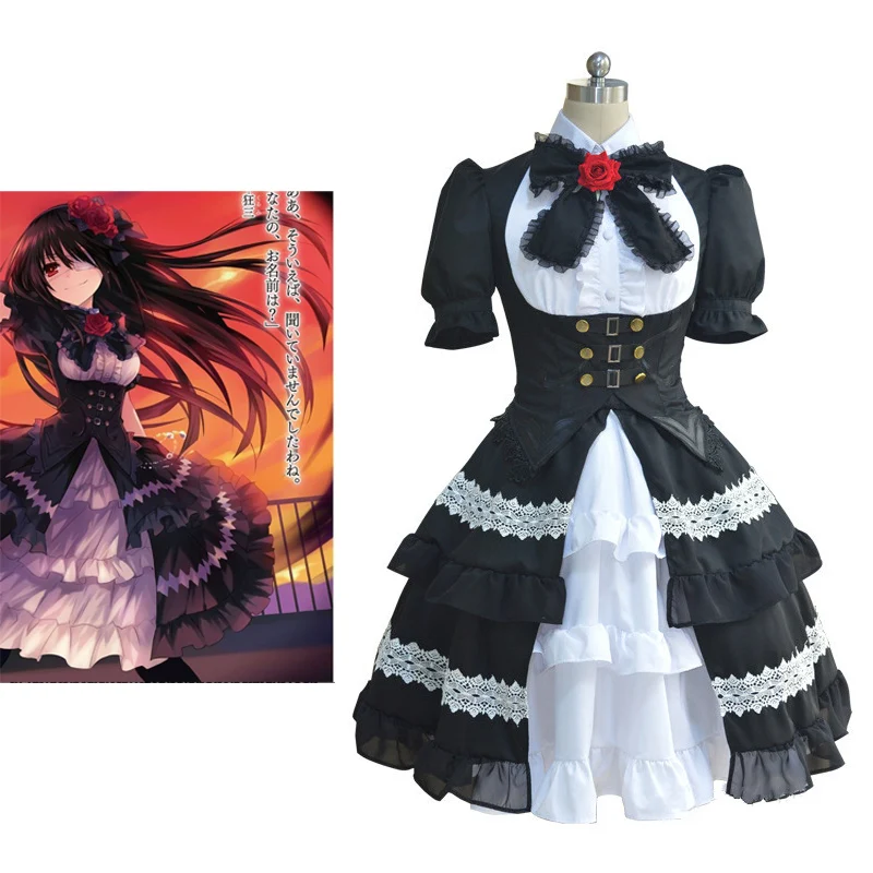 

Аниме DATE A LIVE Tokisaki Kurumi Кошмар Костюмы для косплея Вечерние платья Хэллоуин Карнавальный костюм для вечеринки