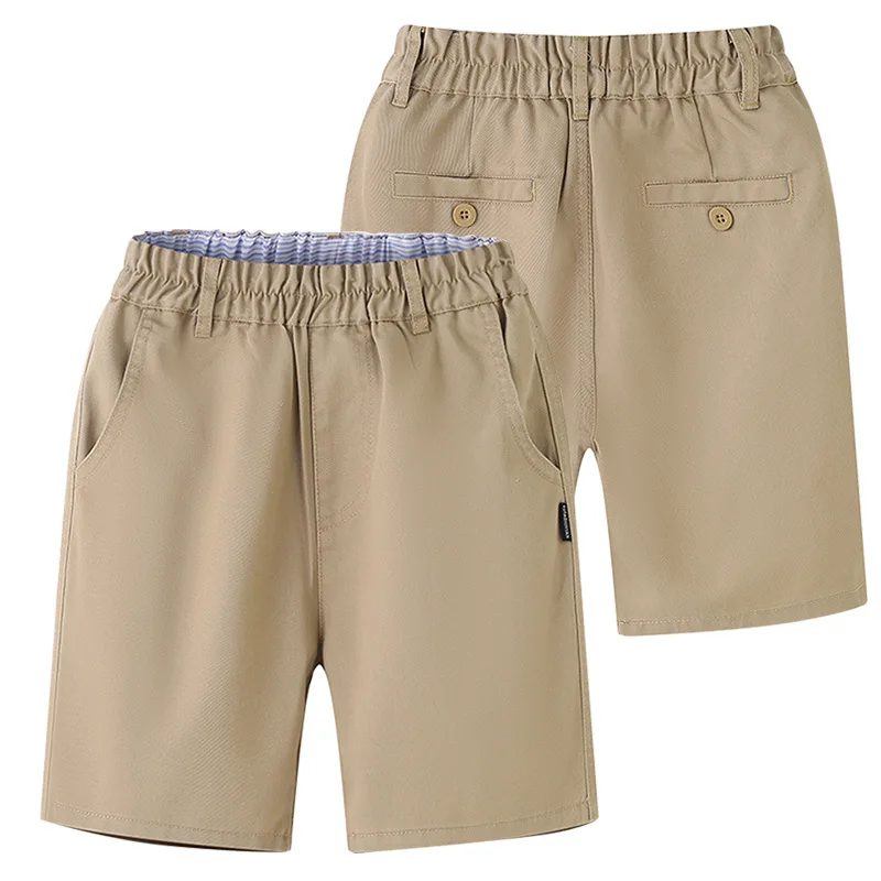 Children's khaki shorts summer thin style boys' outer wear mid pants summer style elementary school trousers navy blue school un