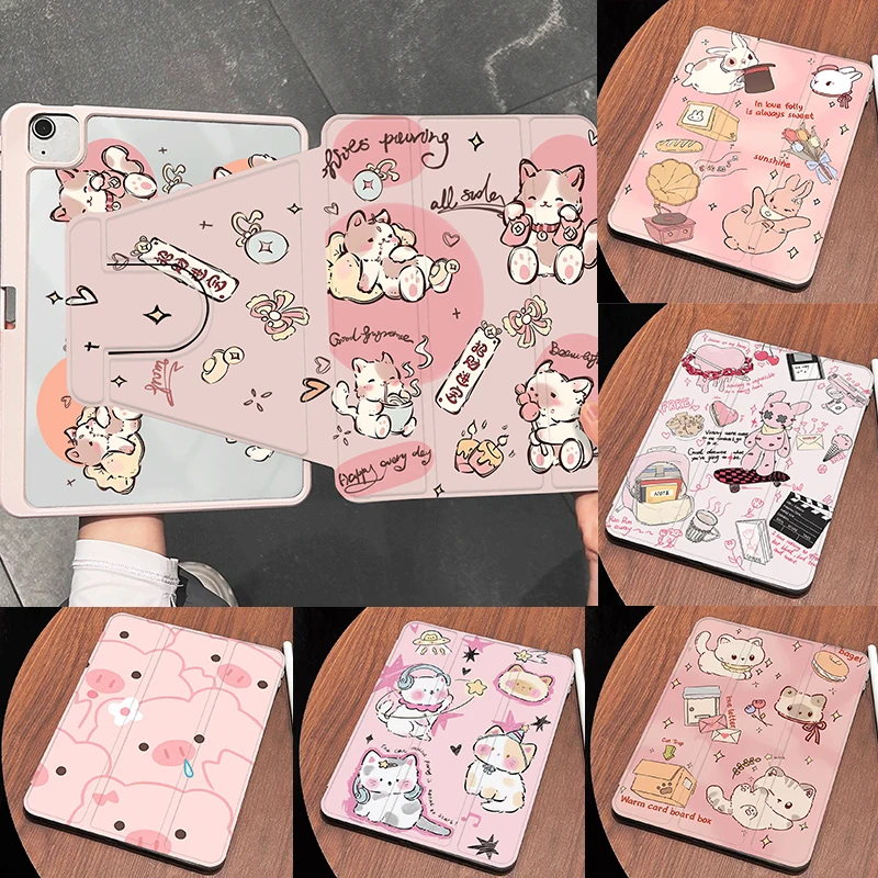 

Чехол Fortune Cat для iPad Air 3 10,5 Чехол для iPad 5, 6, 7, 8, 9-го поколения Чехол для iPad 10,9 2022 Pro 11 2020 9,7 2018 Mini 6 Чехол