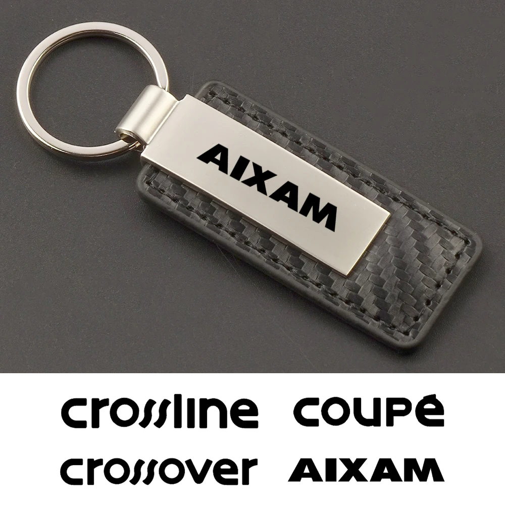 New Leather Metal Car Key Chain Keychain Car Key Ring For Aixam MINAUTO Cross City Pack GTO GTI Crossline Crossover Accessories