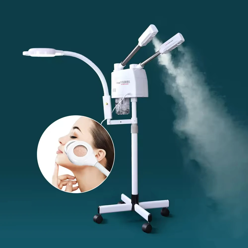 

2025 NEW 3-in-1 Facial Steamer Magnifying Glass Hot & Cold Nano Spray Machine Special Facial Steamer for Beauty Salon