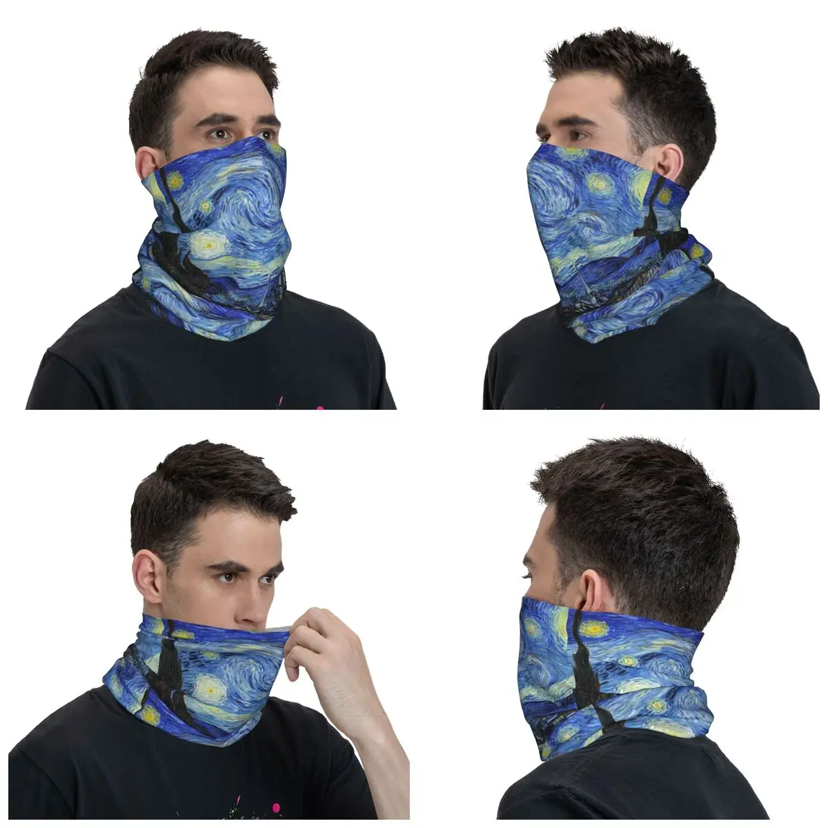 Vincent Van Gogh Starry Night Bandana Winter Neck Warmer Men Windproof Wrap Face Scarf for Hiking Art Painting Gaiter Headband