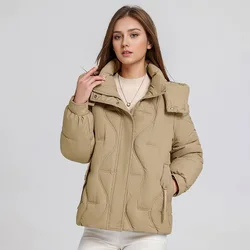 YJKDYK 2024 New Winter Women's Jacket Female Pure Color Hooded Thicken Warm Cotton Jacket For Women Casual Padded Jackets