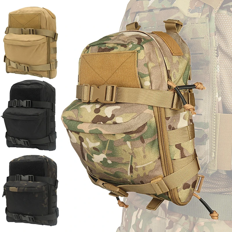 Small Hydration Pack Mini Backpack Water Bag Nylon Molle Pouch Hunting Lightweight Vest Accessories Zipper Pouch Backpack