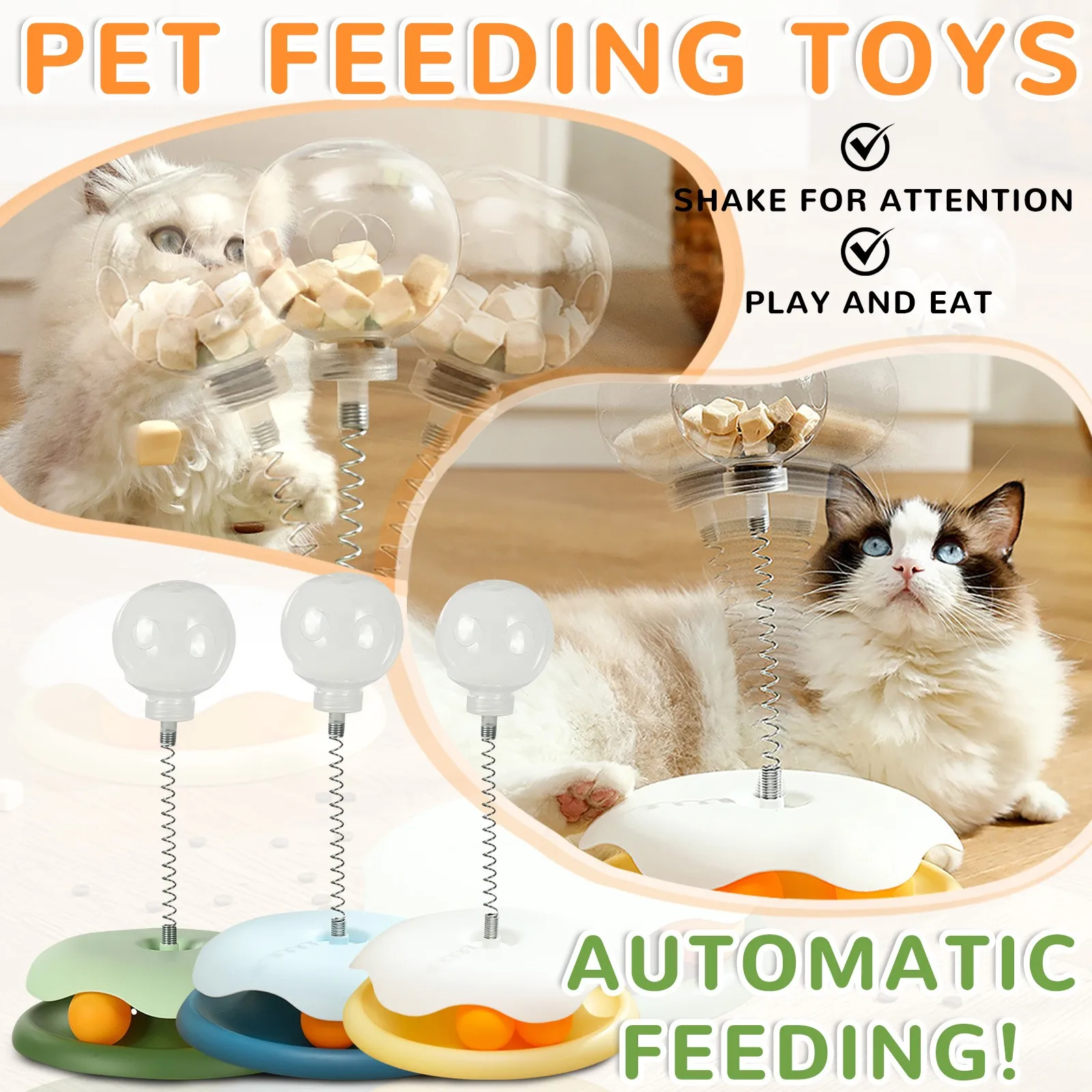 

2024 New Cat Toys Leaking Food Ball Cat Teaser Cat Amusement Turntable Toy Self-Hilarious Artifact Pet Supplies