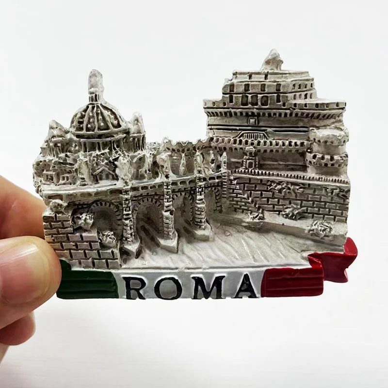 Famous Roman Empire Architecture Tourist Souvenirs 3D Magnetic Refrigerator Stickers, Home Decorations, Travel Gifts