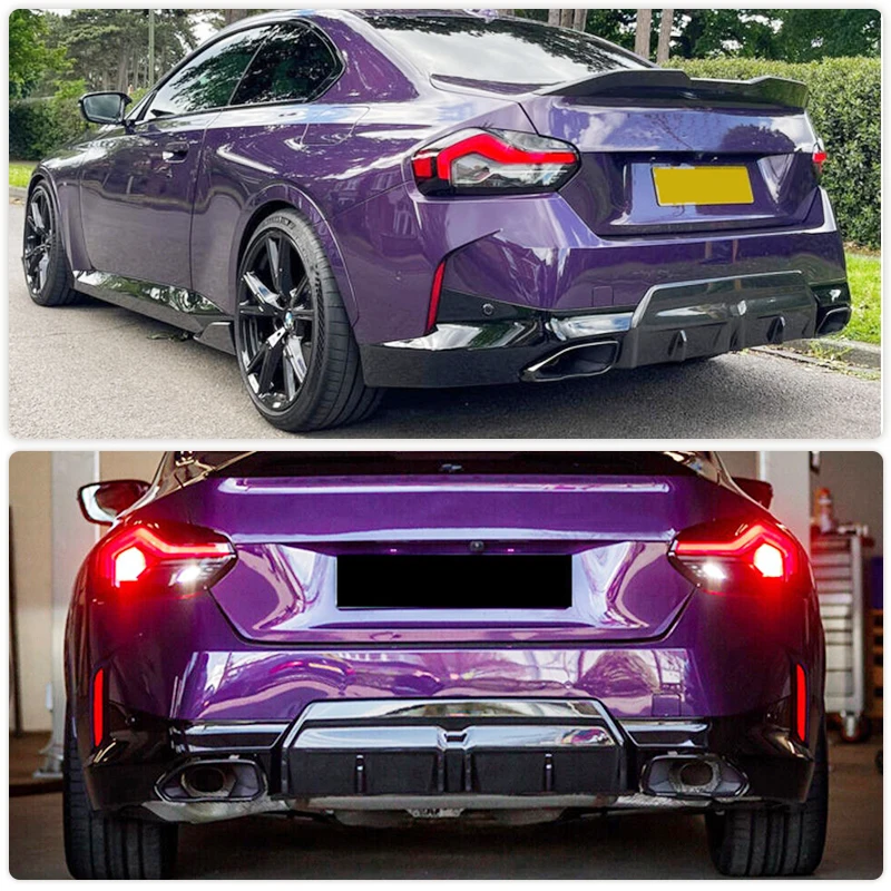 Car Rear Bumper Diffuser Lip Spoiler for BMW 2 Series G42 M-Sport Coupe 2021-2026 Rear Diffuser Apron Lip Body Kit Carbon Fiber