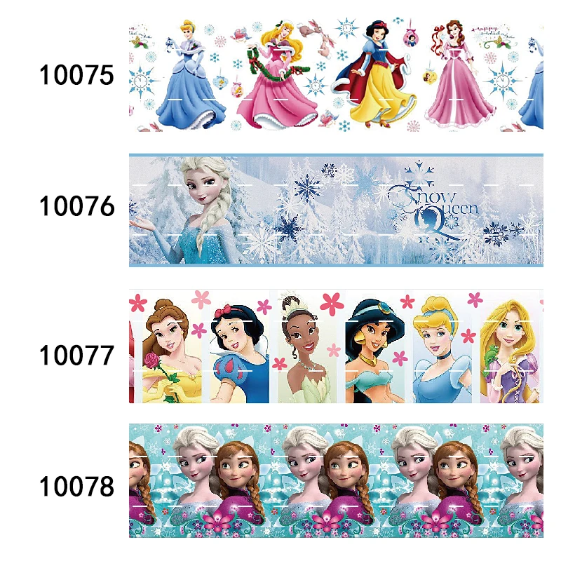 Disney 5Yards Princess Cartoon Ribbons 25MM 38MM Frozen Snow White stampato per fettuccia di fiocchi fatti a mano