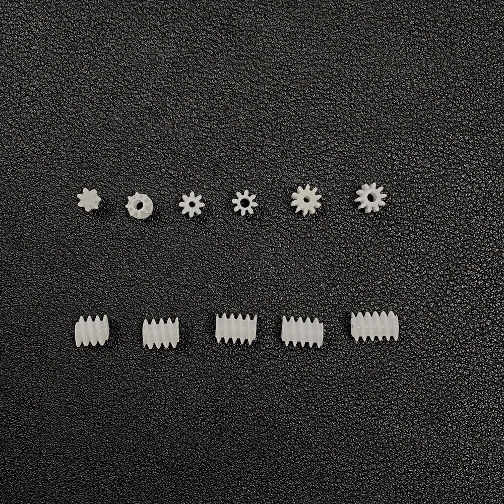 10pc 0.5 Modulus Plastic Gears 7-10T Teeth 1-2mm Shaft for RC Car/Robot Transmission Worm/Helical Gears