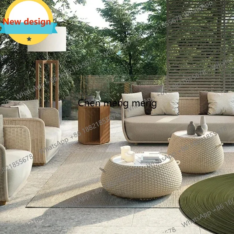 

D80 Nordic Art Waterproof and Sunscreen Garden Sofas Simplicity Luxury Modern Garden Sofas Designer Outdoor Furniture Divano