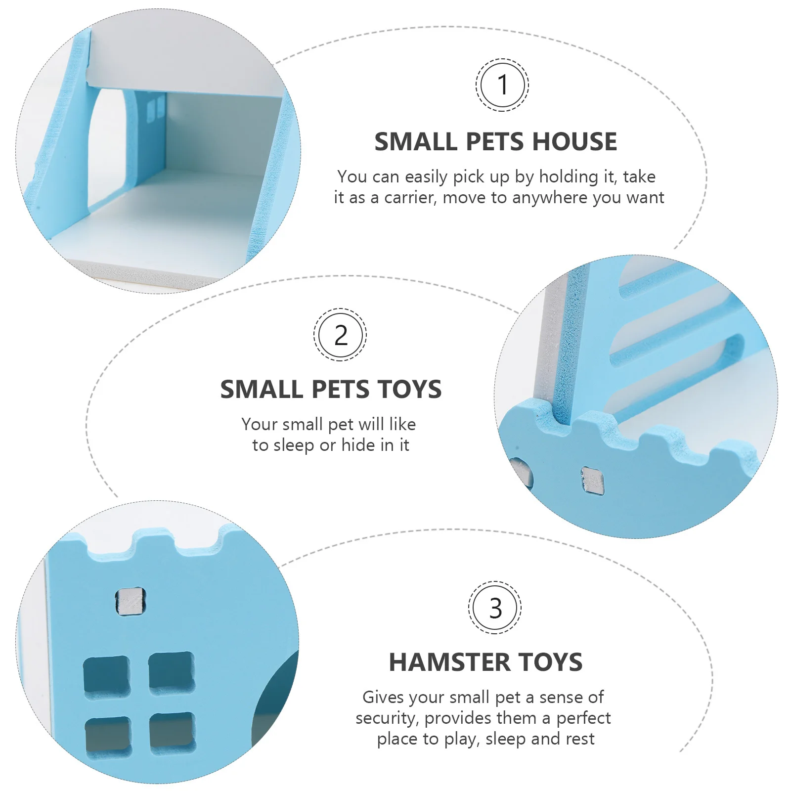 

1pc Small House Hideout Play Spot Supply Small Pets Pet Mice Hut Sleeping Shelter Pet Supply Cozy Hamster Slide Secure