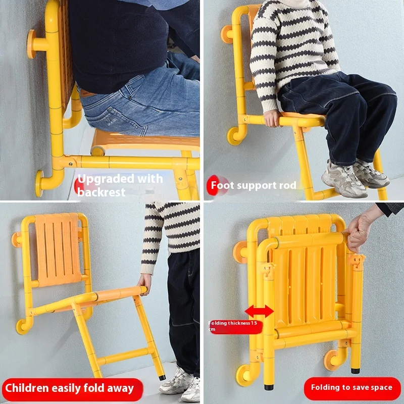 Folding Metal Shower Seat for Bathroom Safety - usage example