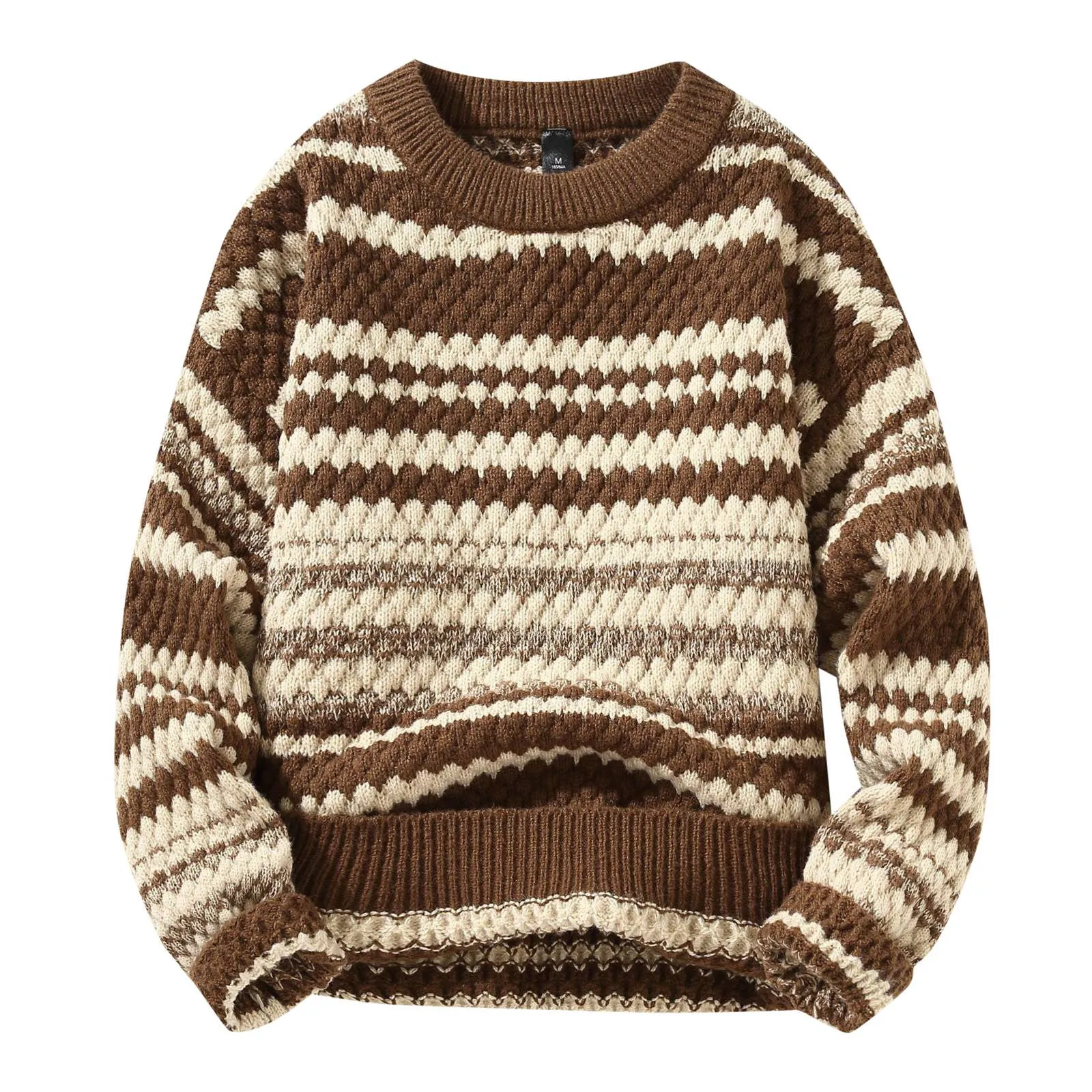 

Korean Sweaters Men Autumn Winter Flower Round Neck Sweaters Loose Knitted Sweater Jumper Oversize Warm Cotton Hip Hop Sweaters