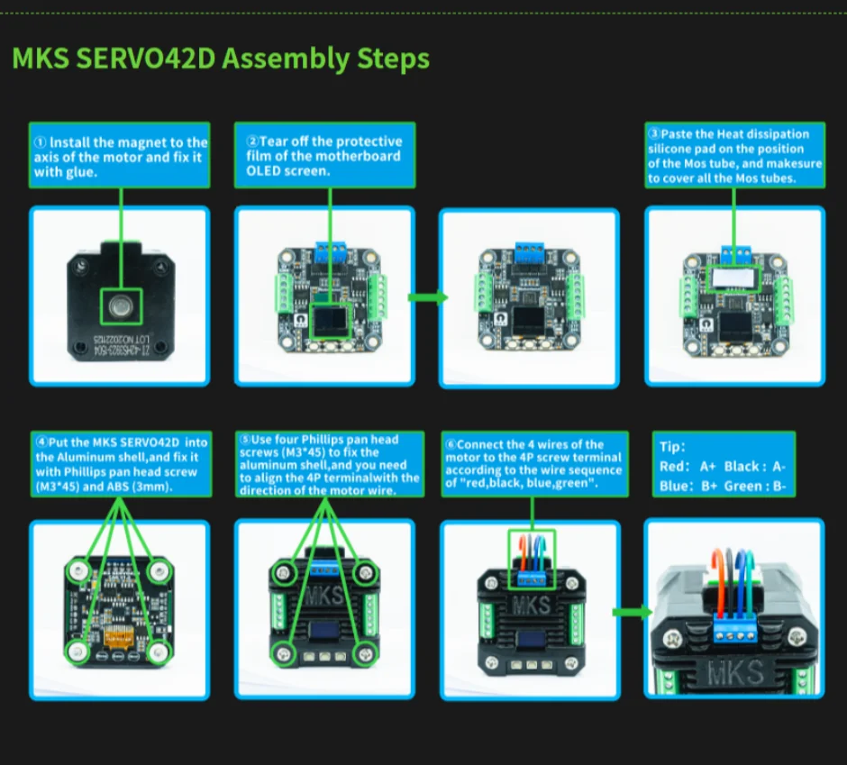 Makerbase MKS SERVO42D NEMA17 Schrittmotortreiber mit geschlossenem Regelkreis für leise und effiziente CNC-3D-Drucker-Treiberplatine von Gen_L FOC – Detail 9
