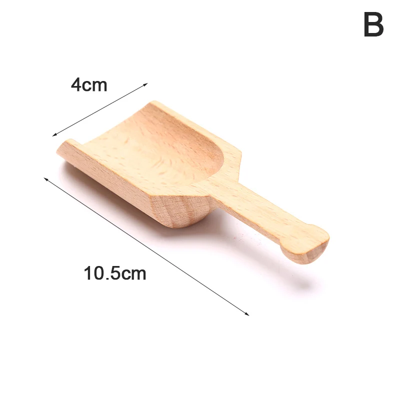 1/2/5Pcs Wooden Handle Mini Salt Shovel Scoop Teaspoon Ground Milk Powder Coffee Scoops Condiment Spoon Kitchen Utensils